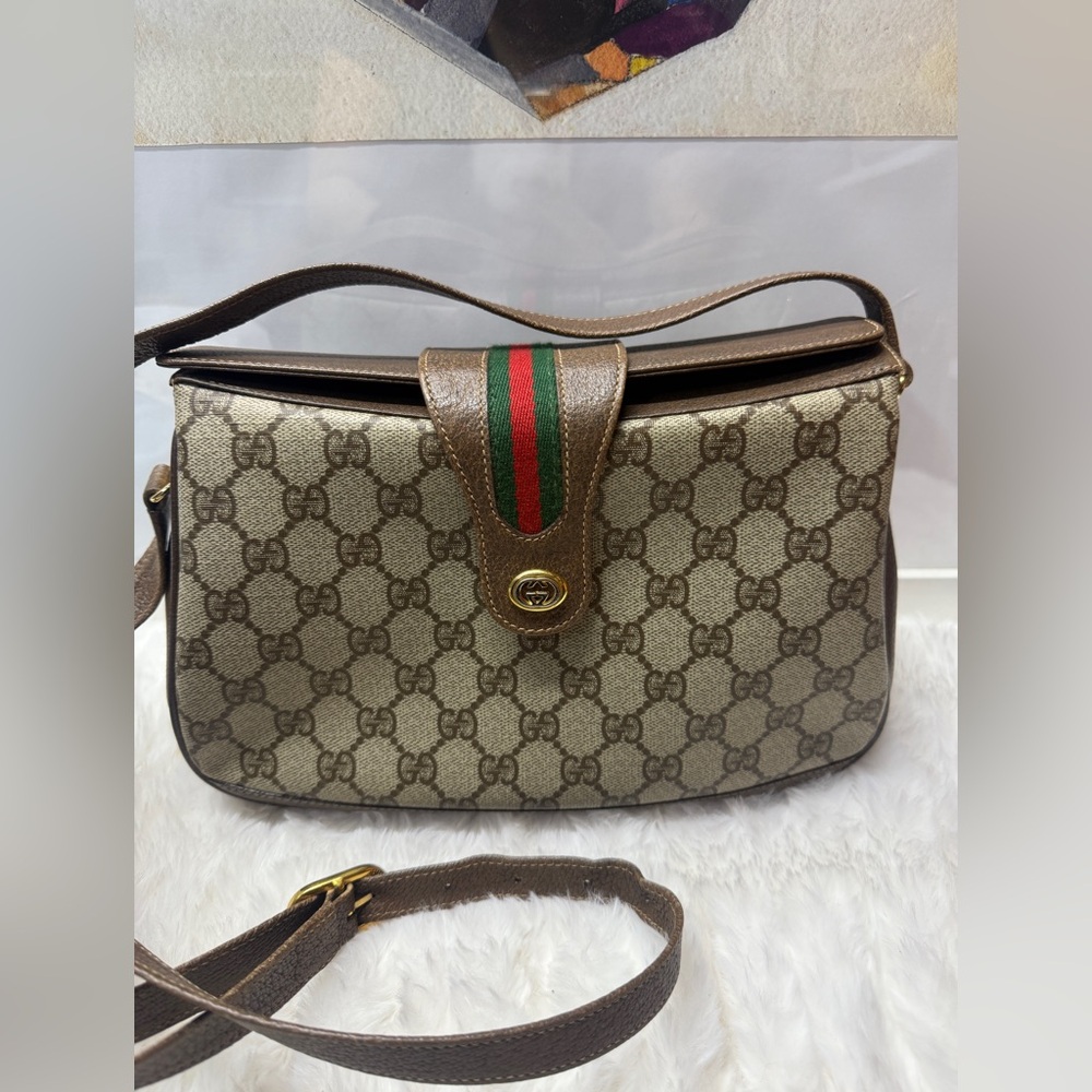 GUCCI-116 02 076 Sherryline Crossbody Coated Canvas
